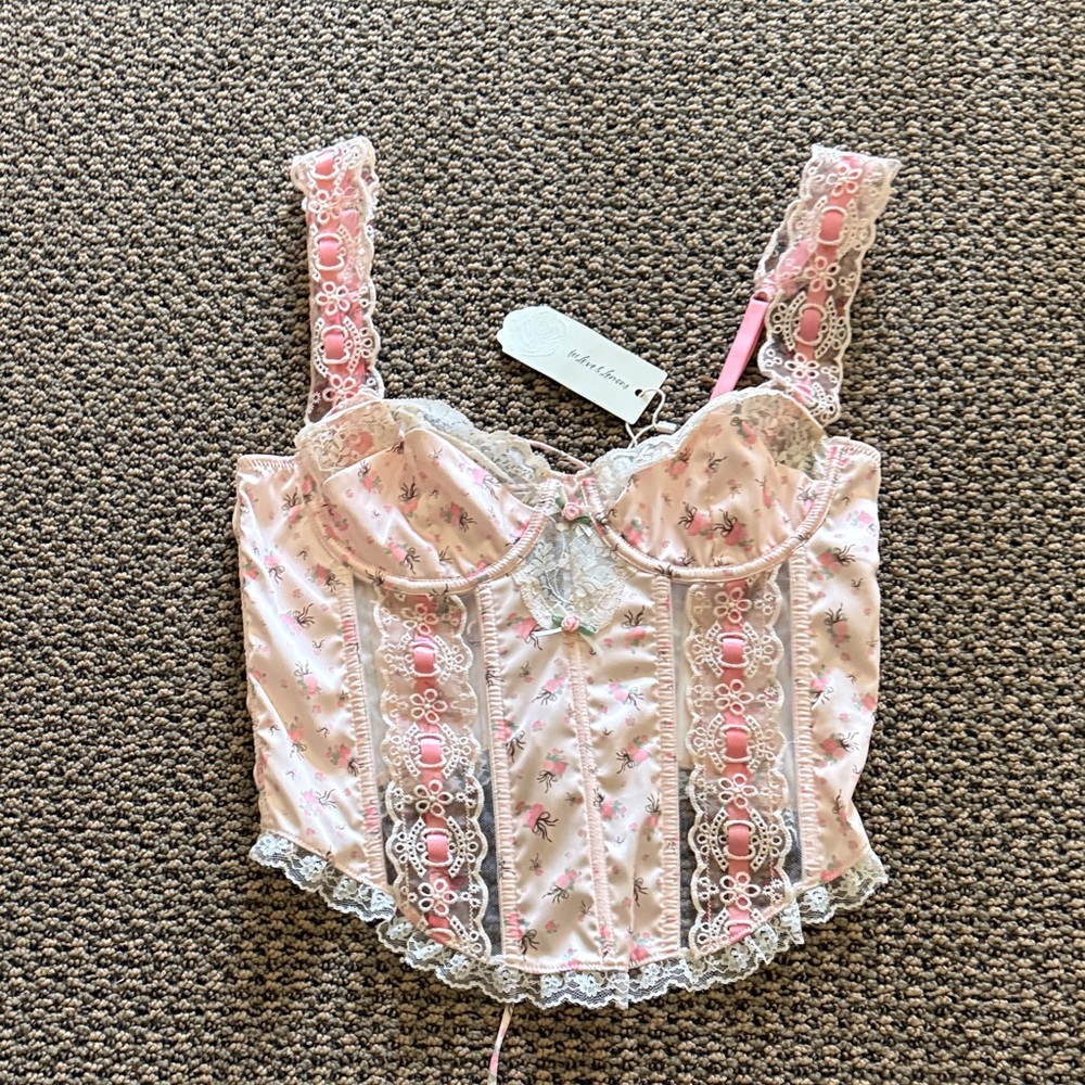 For Love And Lemons peaches, and cream, bustier size small new with tag